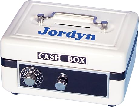 My Bambino Personalized Childrens Cash Box with Name White | Personalized Kids Gift