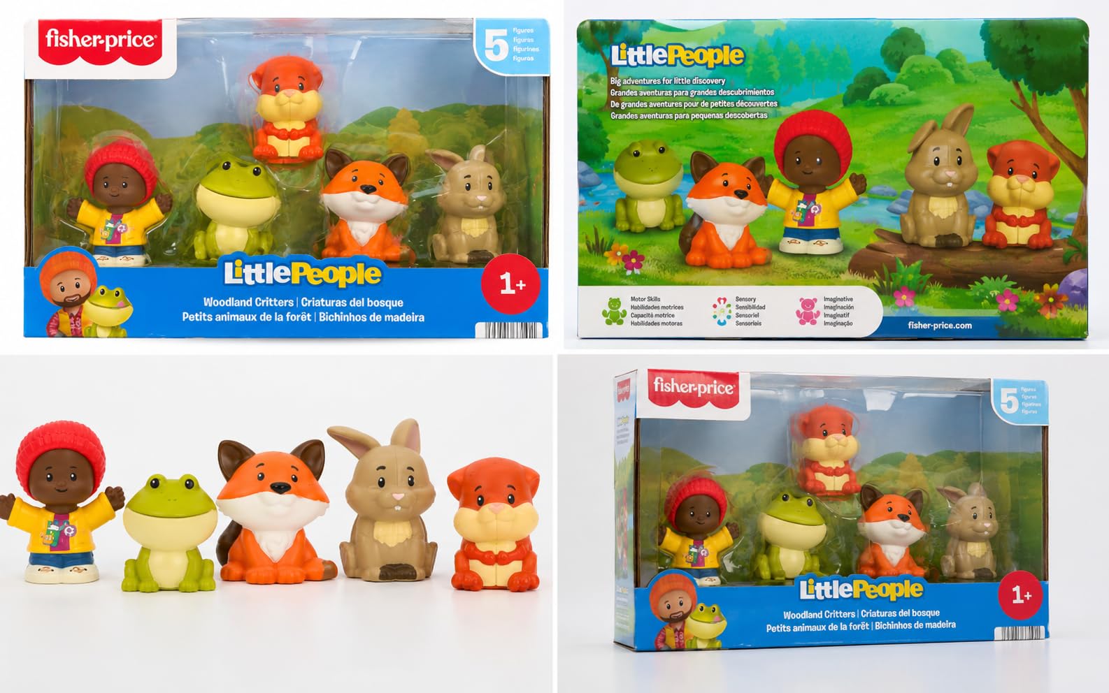 Little People Woodland Creature Set - Paquete de figuras de animales de 5 personajes
