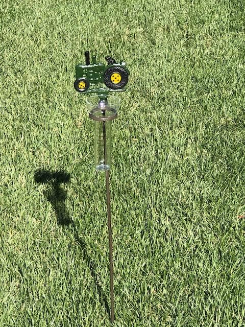 Tractor Rain Gauge and Garden Stake