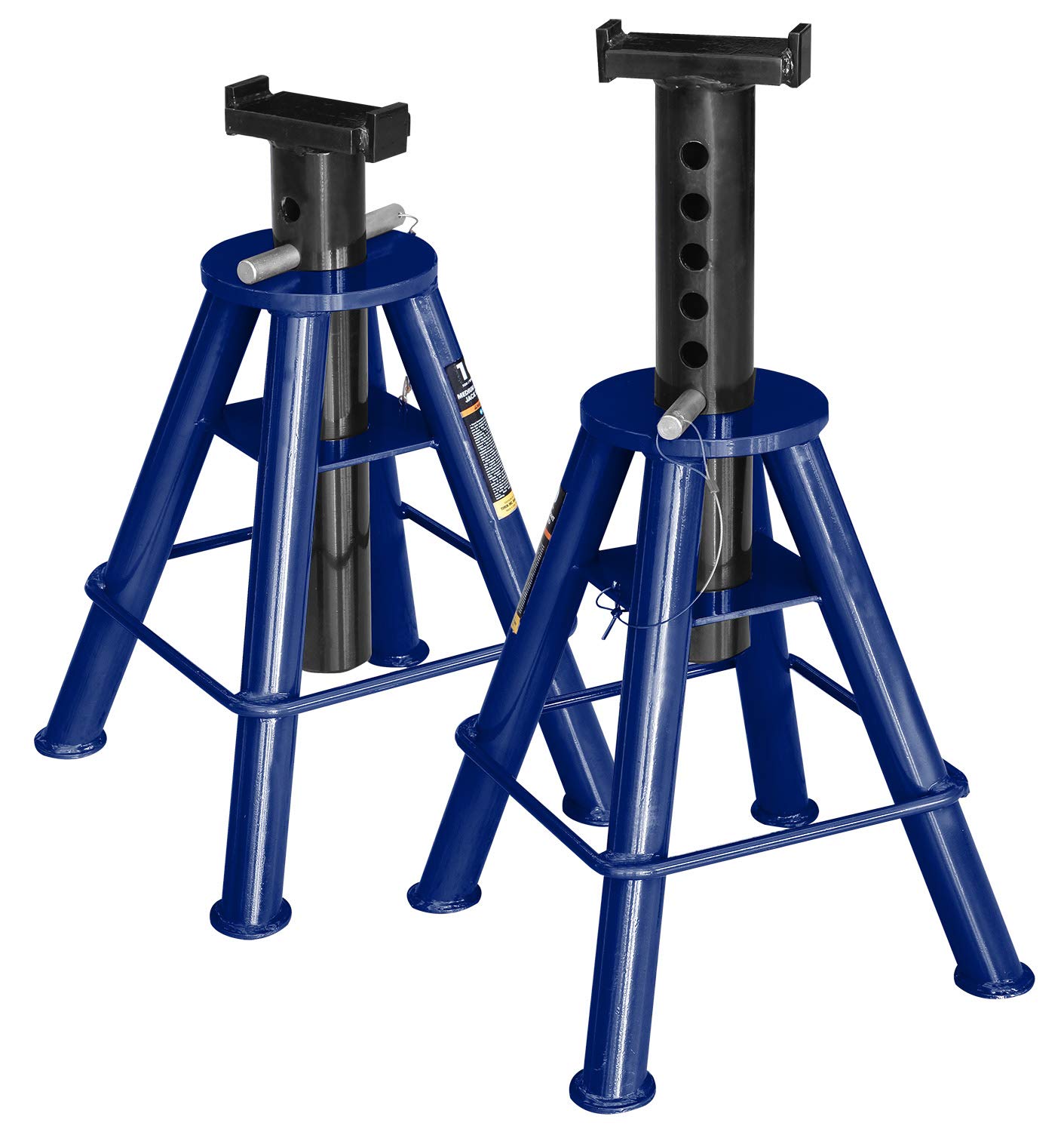Photo 1 of ** selling as partial set. Missing height adjustment parts. Stands only** TCE 10 Ton (20,000 lb) Capacity Heavy Duty Steel Jack Stands, Medium Profile, 2 Pack, T70071 , Blue