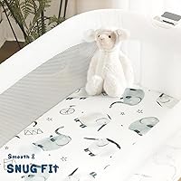 Vista 68 de Juego de 2 sábanas elásticas ultra suaves para moisés, ajuste universal para moisés, cesta de moisés, colchón rectangular ovalado, seguro y cómodo