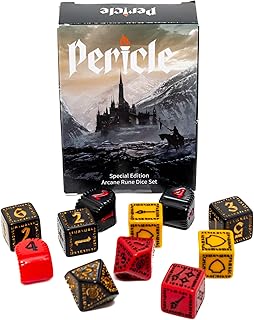 Pericle | Arcane Rune Dice | Tabletop RPG Accessory | Cuboid D4 Dice