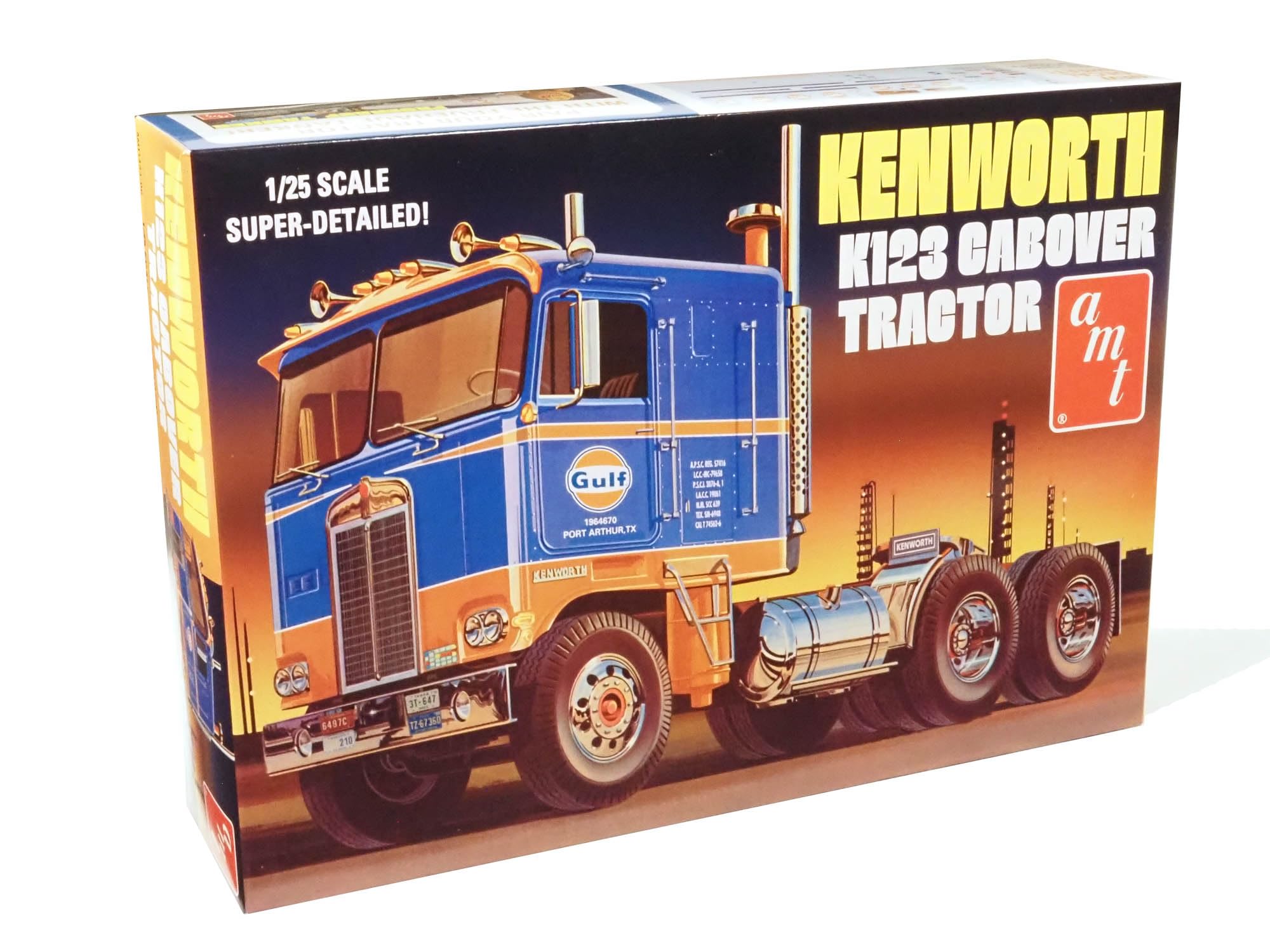 amt 1/25 ケンワースK-123 キャブオーバー AMT687 wgteh8f Amazon.com: AMT Kenworth K-123 Cabover Gulf 1:25 Scale Model Kit