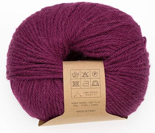 Miniatura 3 de (juego de 3  color liso) 100% hilo de alpaca bebé, no lana 328 yardas en total Vino, #3 DK