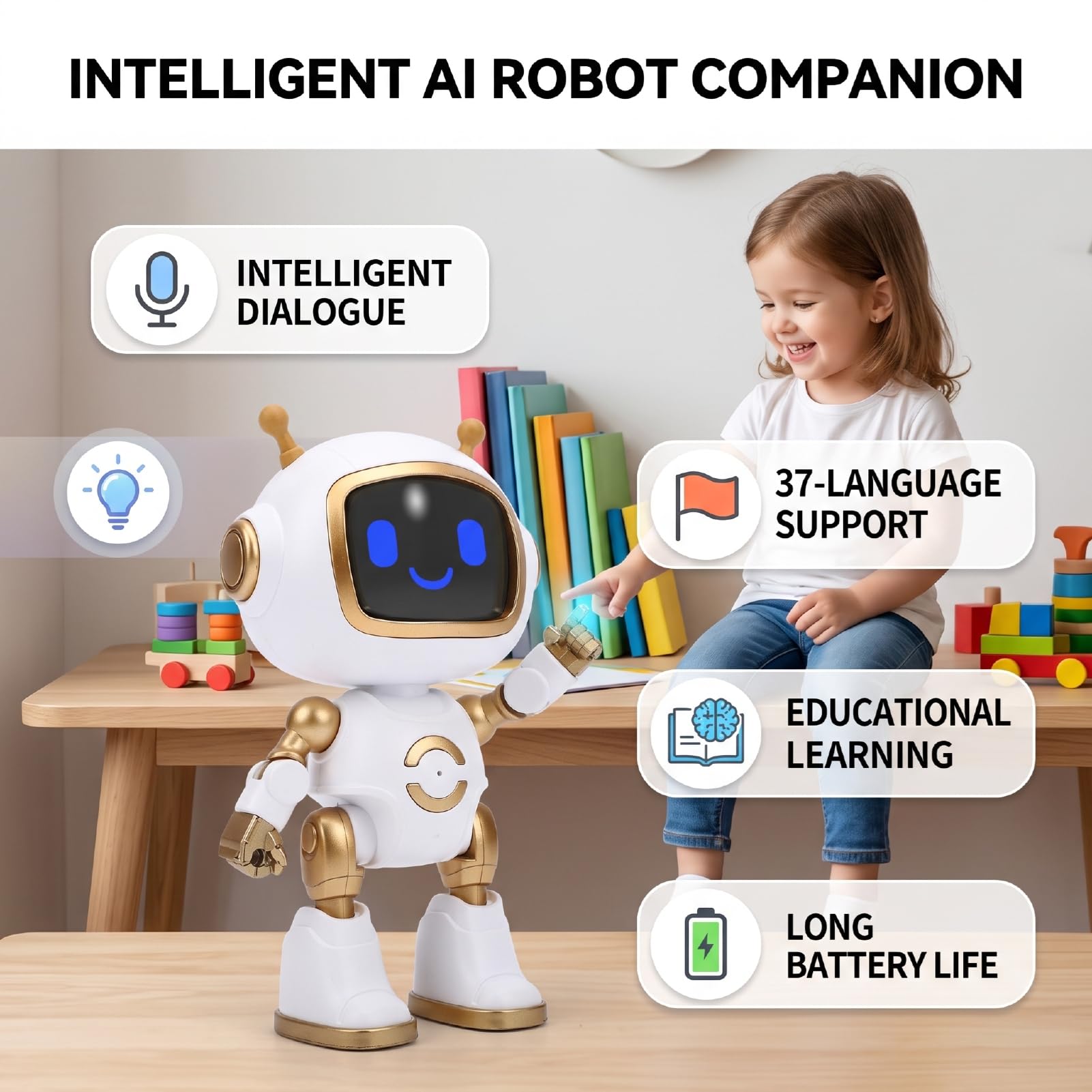 Denash Robot AI Robot Interattivo Educativo con Dialogo Intelligente