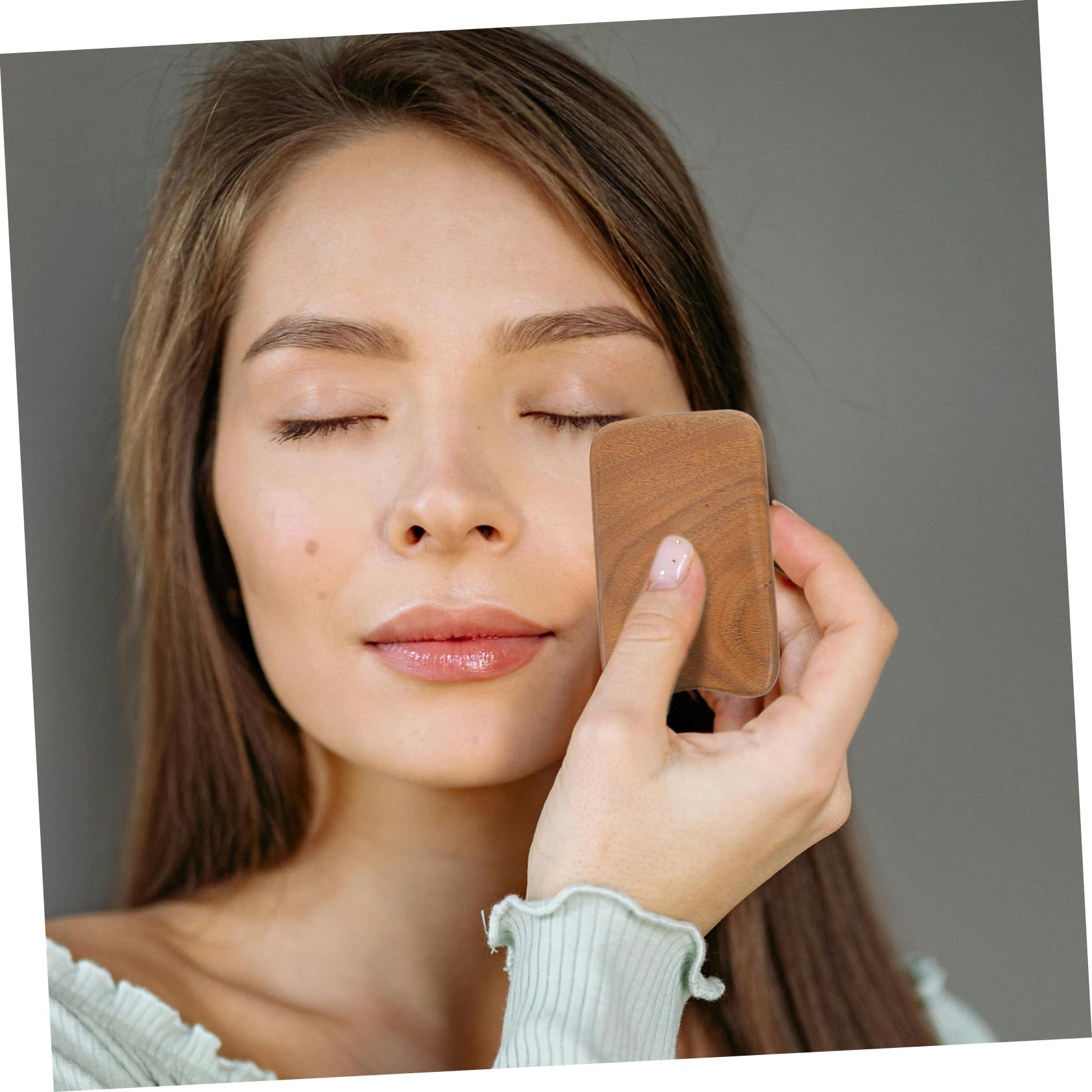 Beavorty 5 Pezzi Di Strumento Di Massaggio Multifunzione in Legno Gua Sha Per Viso E Corpo Design Confortevole Sicuro Per Luso Quotidiano