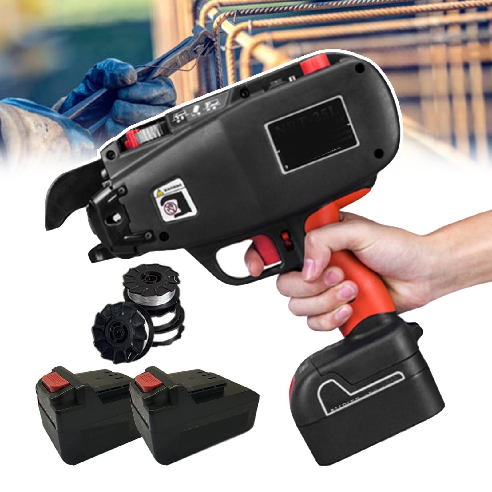 Yoiutrgdk One Color Electric Rebar Tier Tying Machine, 4-45Mm Range Handheld Machine
