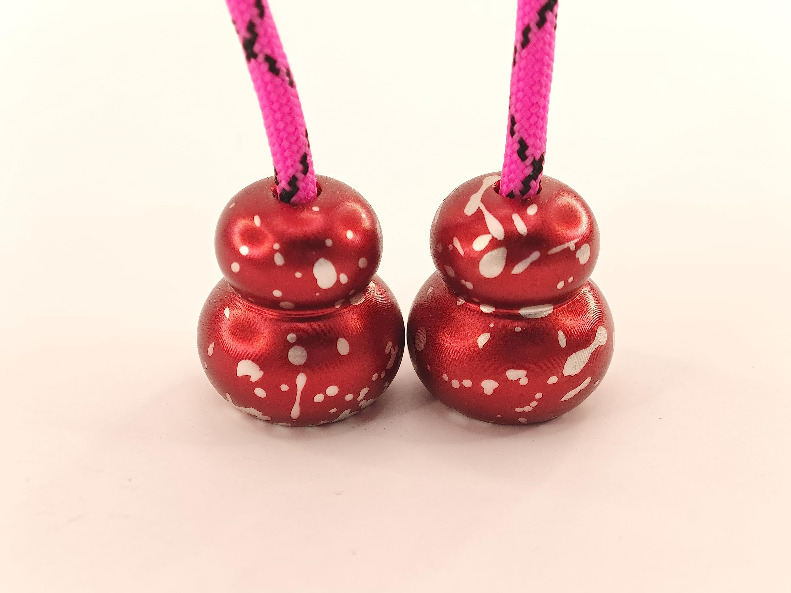 Begleri Fidget Beads - Worry Fidget Beads Spin & Bump - Made of Aluminum Alloy - for Men Women Youngs Skill Players Creates a Bit of Magic for You (Cala-Red&White)