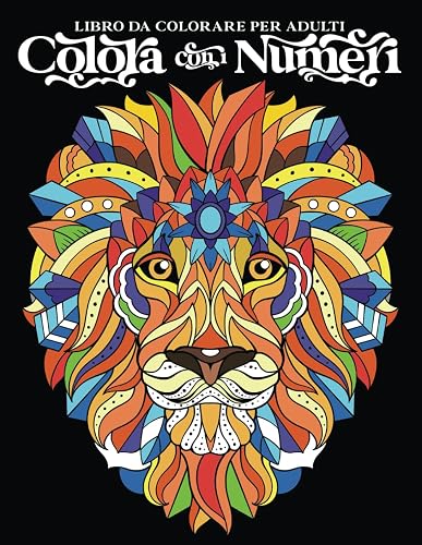 Libro da colorare per adulti: Colora con i numeri - animali e mandala