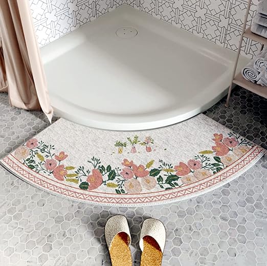YZBBSH Quadrant Curved Shower Mat, Corner Shower Mats Non Slip