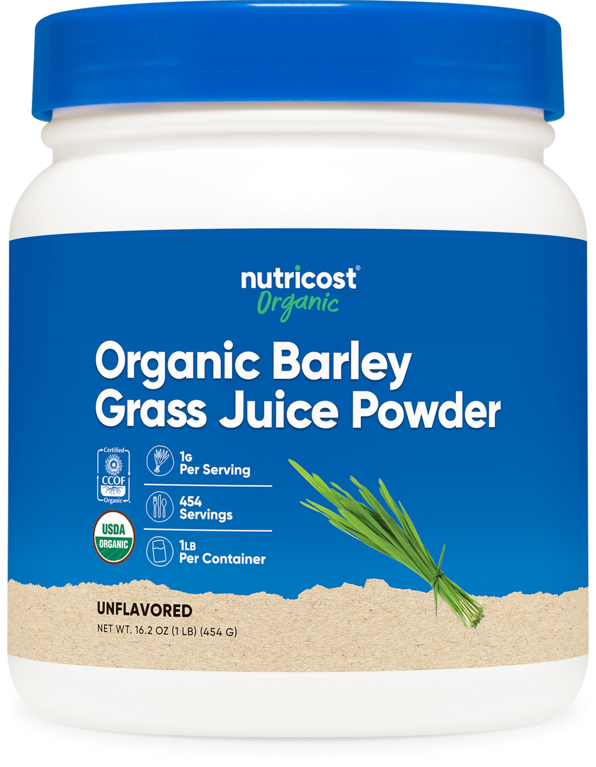 Nutricost Organic Barley Grass Juice Powder (1 LB) (Unflavored)