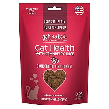 Get Naked Urinary Health Crunchy Treats for Cats, Cranberries, (1 Pouch), 2.5 oz