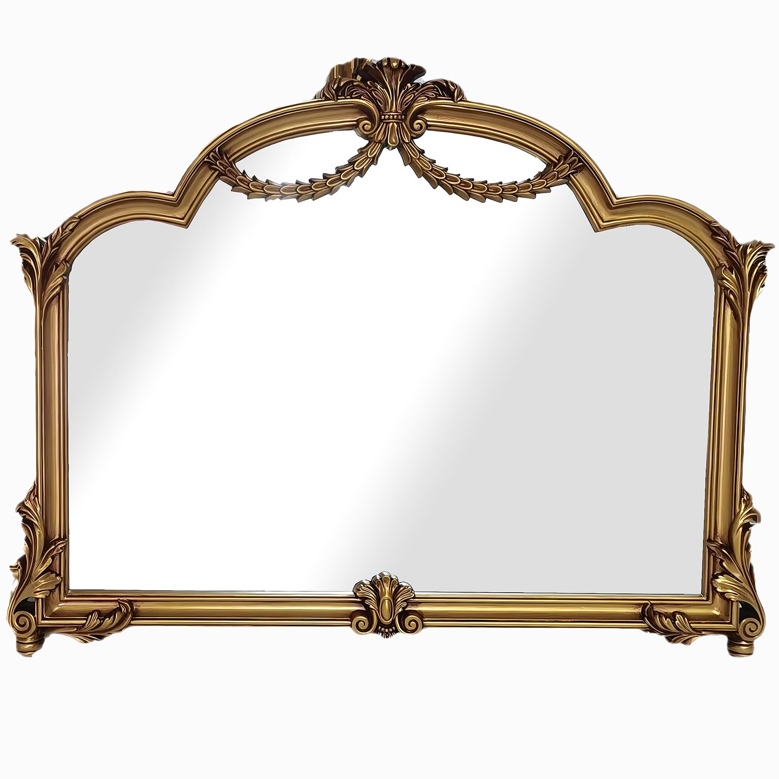 Genérico Espejo Vintage Barraco Dorado de Estilo Antiguo 90x70 cm
