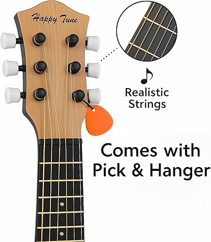 Miniatura 3 de Guitarra acústica de 23 pulgadas, guitarra de juguete de 6 cuerdas para niños, cuerdas de acero realistas, primer instrumento musical para