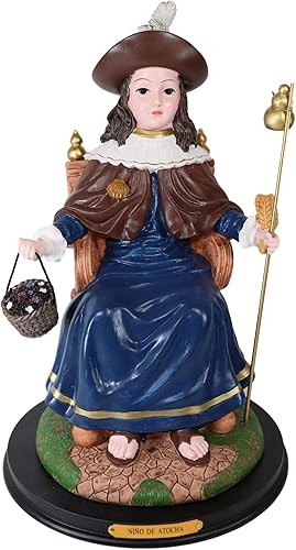 Ebros Gift Estatua católica de Santo Nino de Santo Infantil de Atocha sentado en el trono de 13.5 pulgadas de alto, escultura devocional santa con