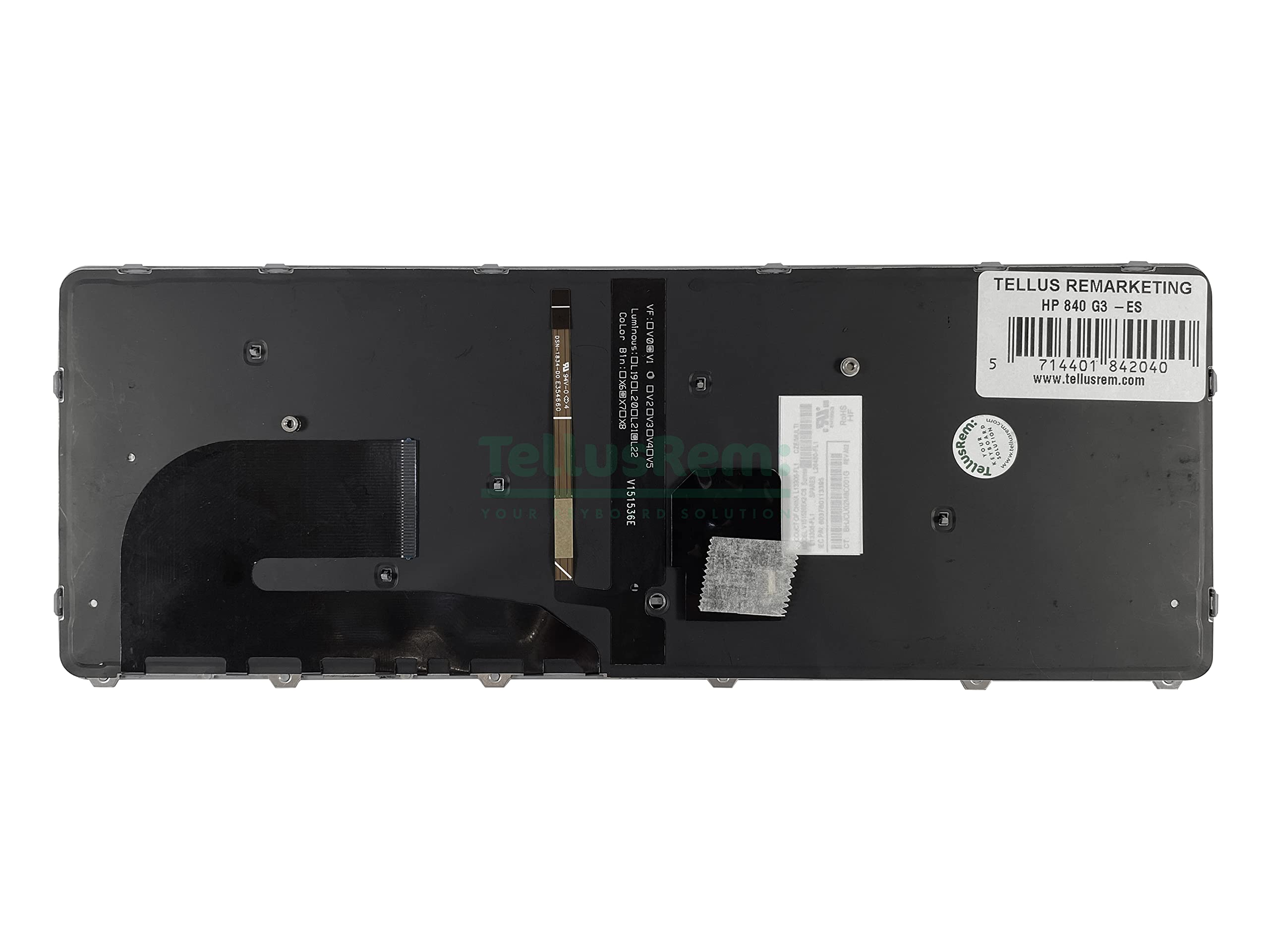 Teclado de respuesto Español retroiluminado para HP 840 G3, 745 G3, 840 G4, 745 G4