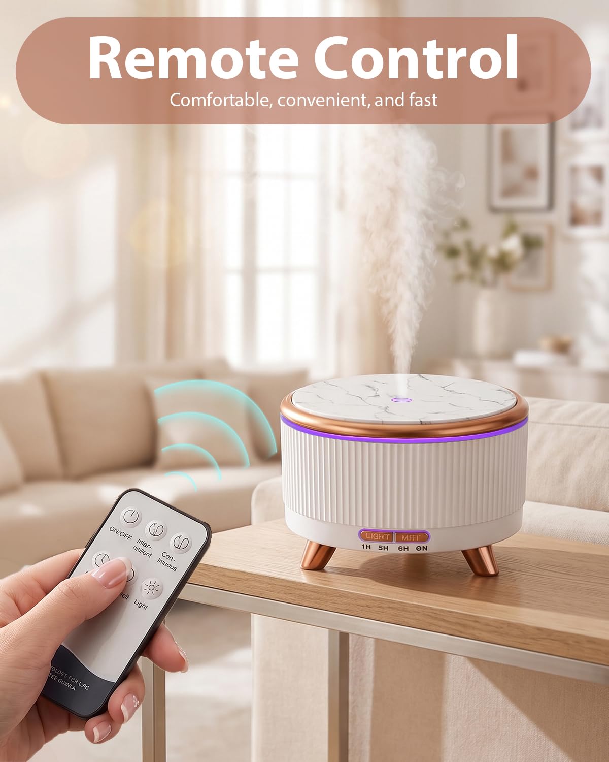 500ml Diffusore di Oli Essenziali,Umidificatore Ambiente | Profumatore per Ambienti Ultrasuoni, Silenzioso, Timer, Spegnimento Auto,7 Colori LED, per Aromaterapia, Yoga