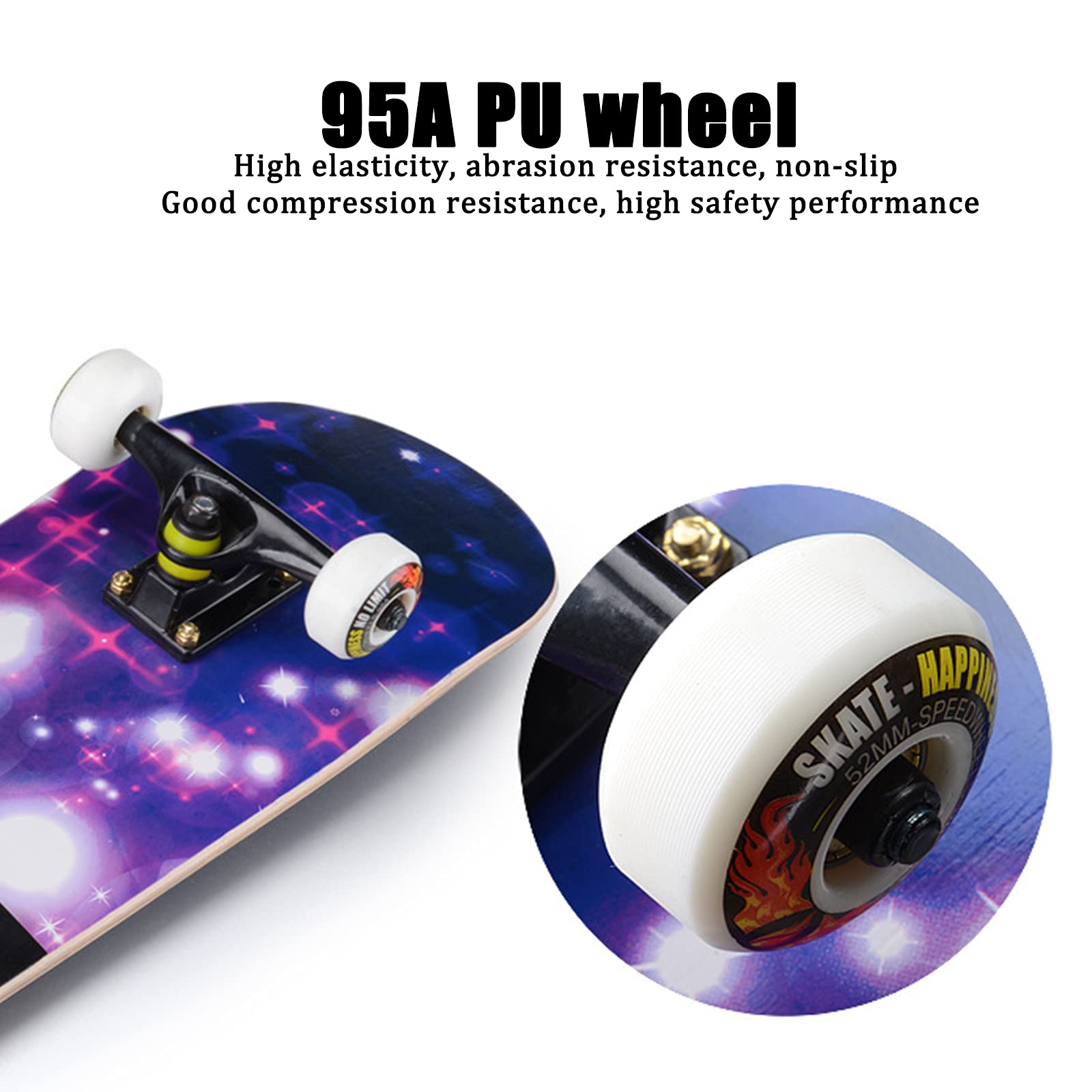 Skateboard Intermitente de 31 Pulgadas con Ruedas LED de Colores, Monopatín de Cubierta de Madera de Arce Canadiense de 9 Capas para Niños,Niñas,Adolescentes,Adultos,Principiantes