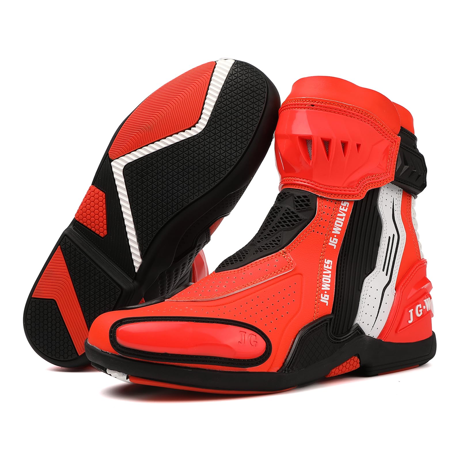 Stivali da Moto per Uomo e Donna, Scarpe da Moto in Pelle Traspiranti, Sneakers da Moto, Stivali da Moto con Supporto per La Caviglia, Suola Antiscivolo