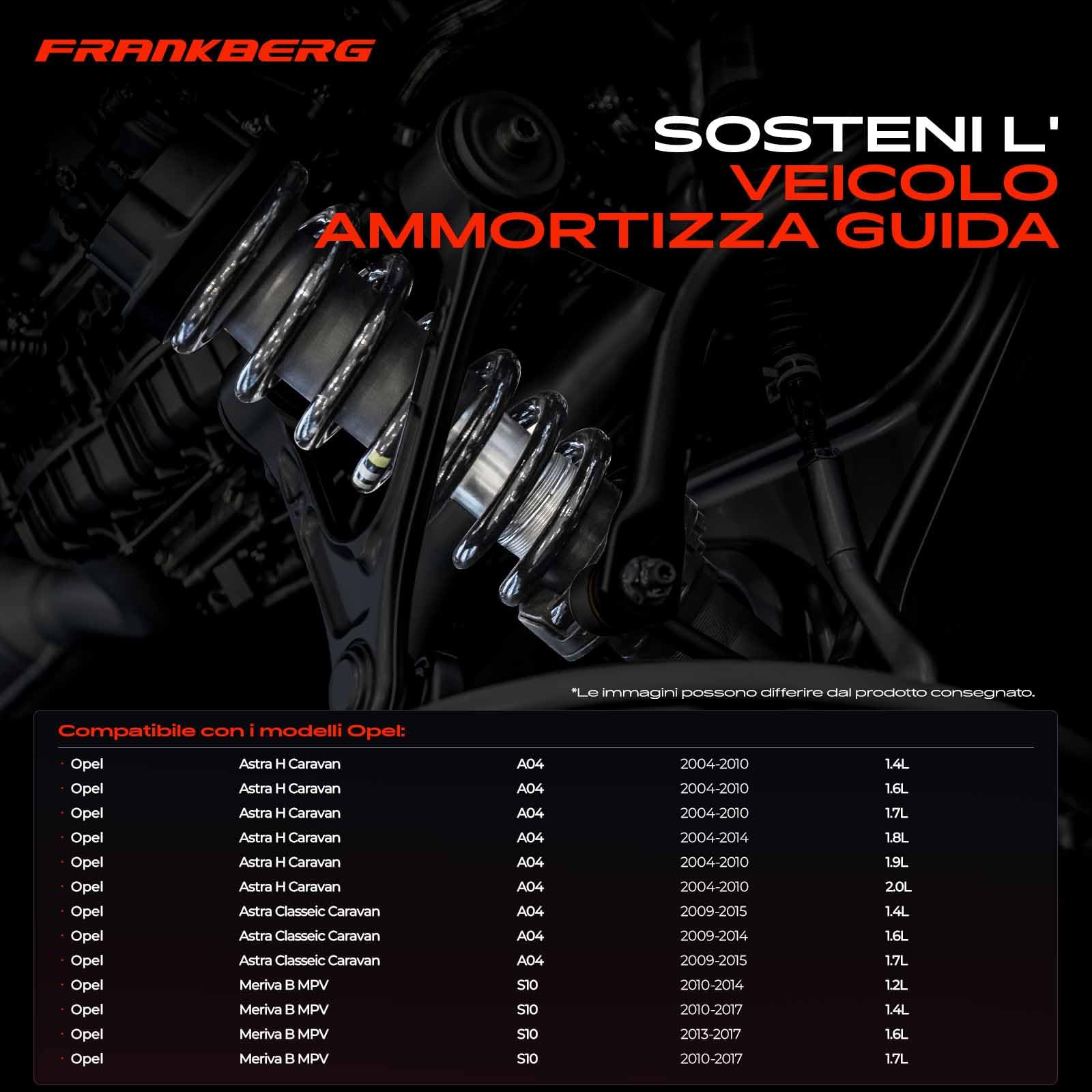 Frankberg 2 molle di sospensione asse posteriore 93168666 | Compatibile con: Meriva B MPV S10, Caravan Astra Classic A04, Caravan Astra H A04