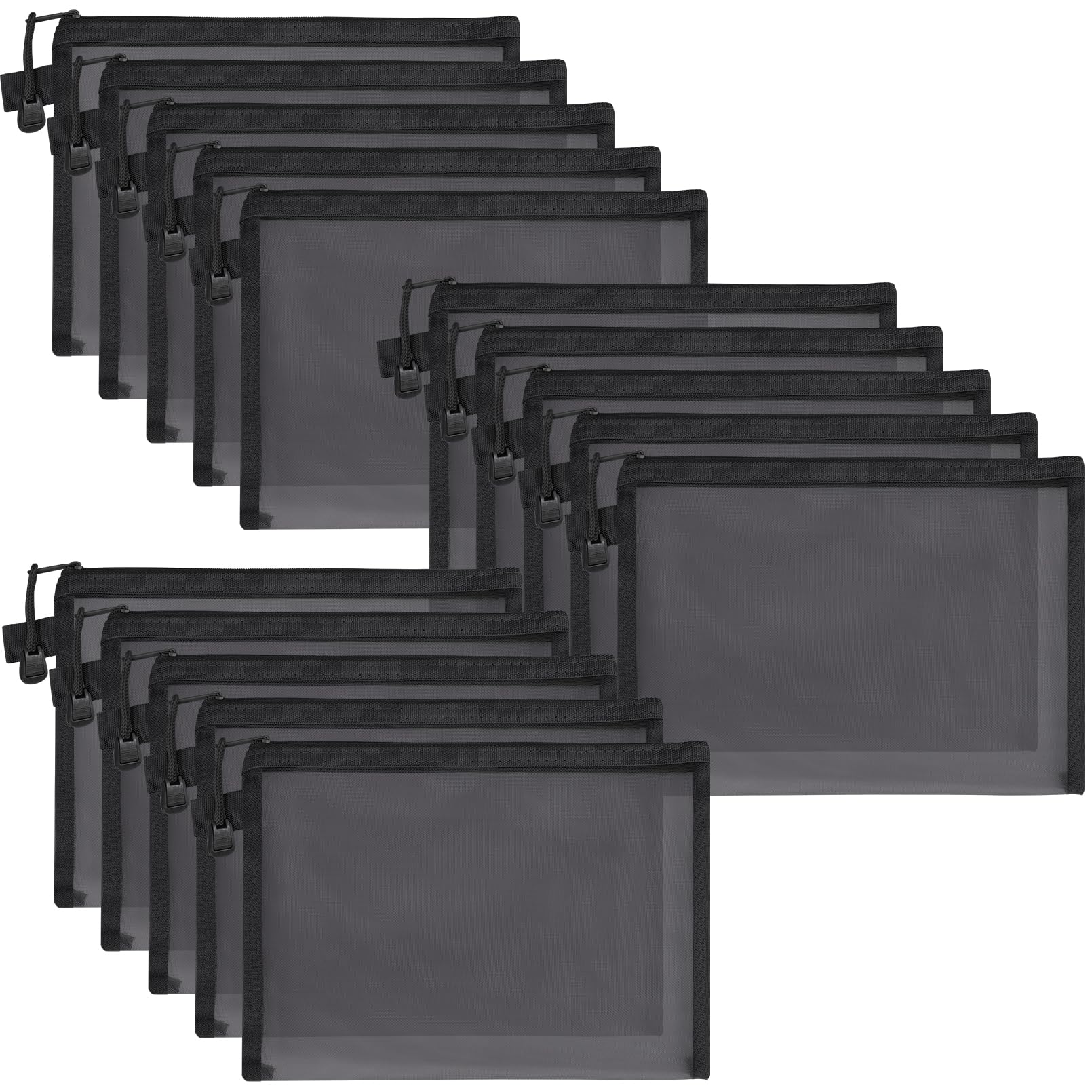 15 Stück Netztaschen Mit Reißverschluss – Organizer Für Kosmetik, Reise, Nylon-Netz, Transparent & Leicht, 24 X 19 Cm