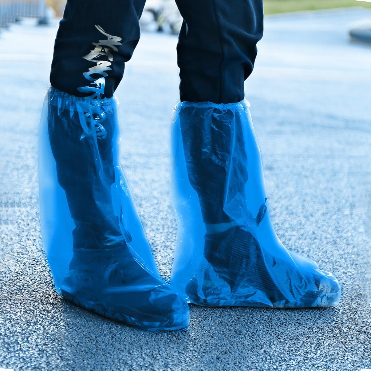 10pcs Shoes Covers Disposable Boot Covers High-top Foot Boot Protectors Water Resistant for Home Car Outdoor Activities