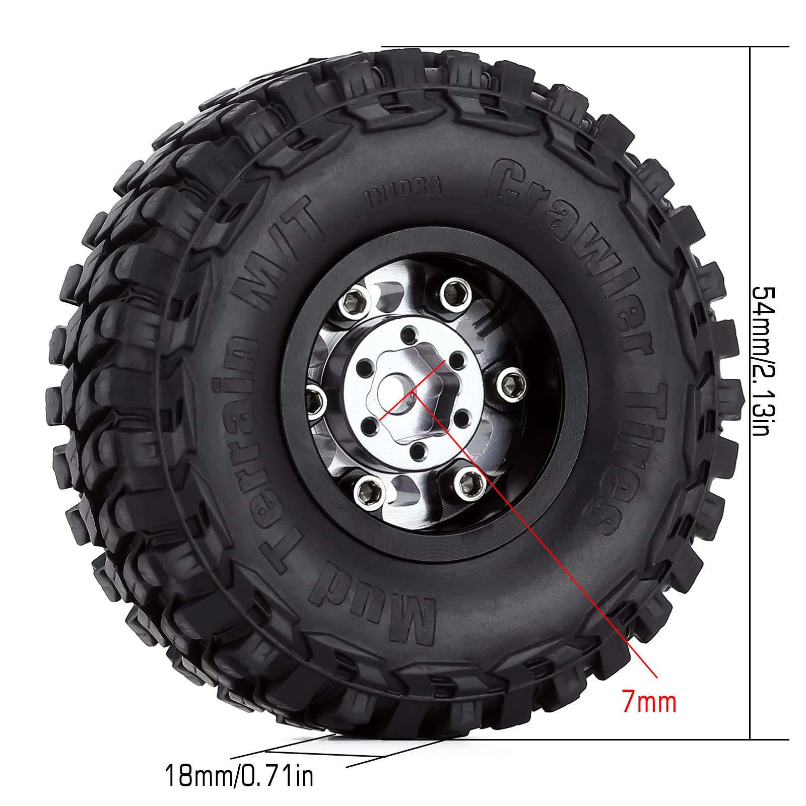Amazon | INJORA RC 1.0タイヤアルミビードロックホイール＆ソフト