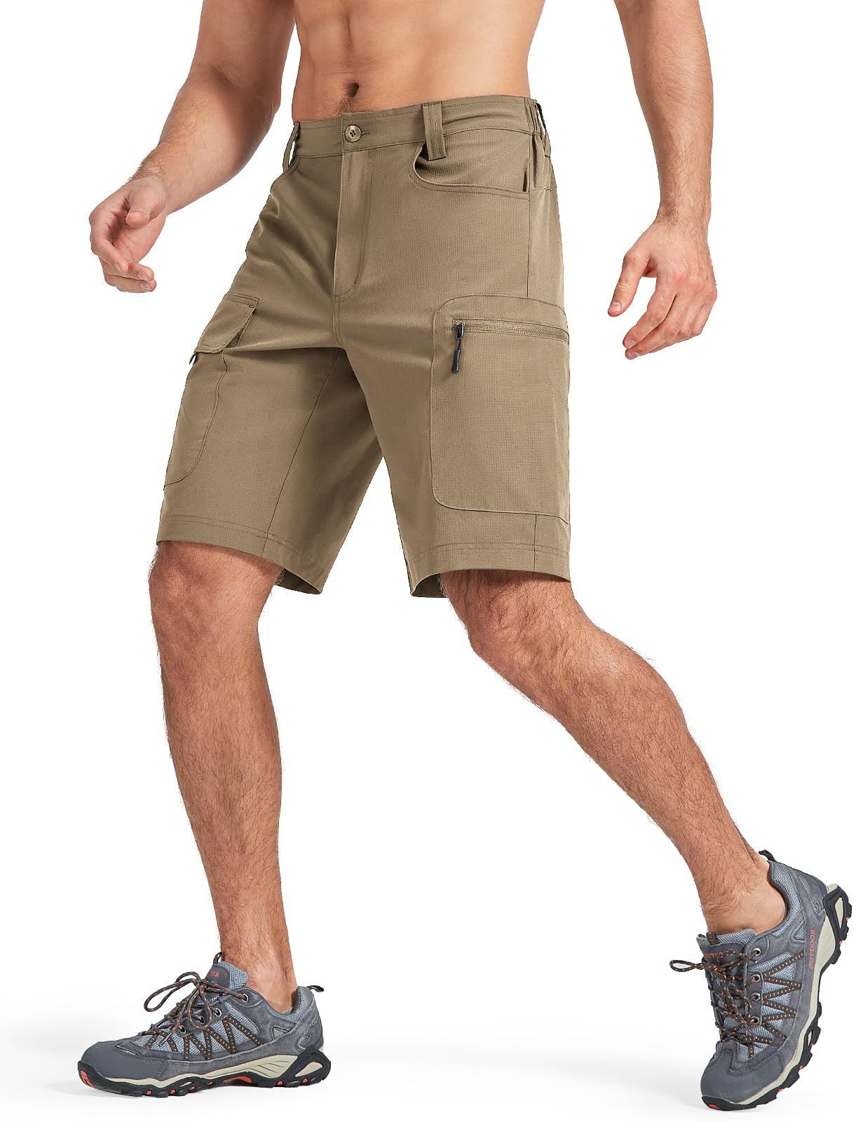 Moosehill Short de randonnée cargo pour homme - Imperméable - Avec 6 poches - Léger et respirant - Pantalon de VTT - Short de cyclisme - Bermuda - Pantalon de trekking - Pantalon d'extérieur d'été