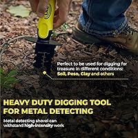 Vista 4 de CKG Pala Detectora de Metales, Excavadora de Doble Borde Dentado Resistente - Herramienta de Excavación de Detección de Metales con Vaina - Cuchillo
