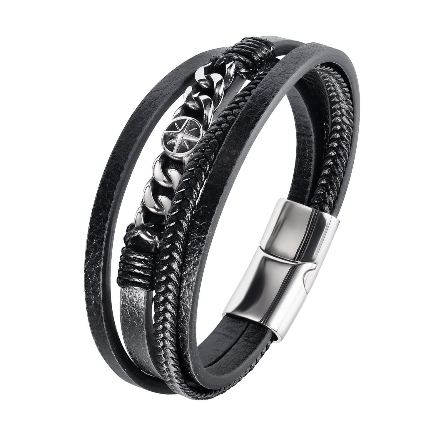 See full amazon price history chart for Peora Black Leather Bracelet Silver Plated Stainless Steel Metal Stylish Design Fashion Jewellery for Men & Boys (PX9LB51) Peora Black Leather Bracelet Silver Plated Stainless Steel Metal Stylish Design Fashion Jewellery for Men & Boys (PX9LB51) (B0BX46VN4C) Amazon Price History, Amazon Price Tracker