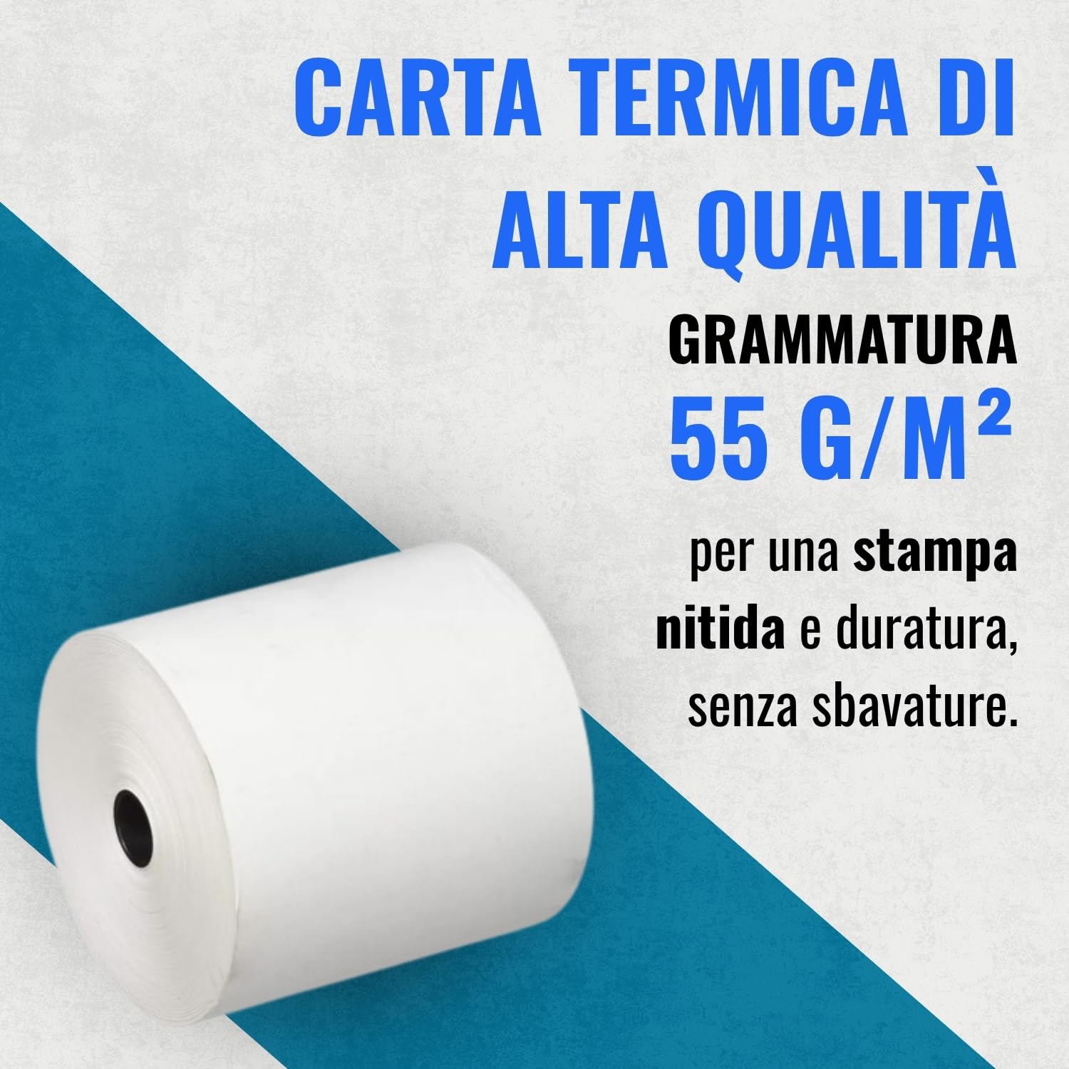 Rotoli Carta Termica 57 mm x 35 m, 55 g/m², Senza BPA, Confezione da 60, Compatibili con POS, Registratori di Cassa, Lettori Carte e Stampanti Termiche, Ricevute, Scontrini, Rotolini