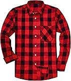 siliteelon Men's Long Sleeve Casual Plaid Flannel Shirt