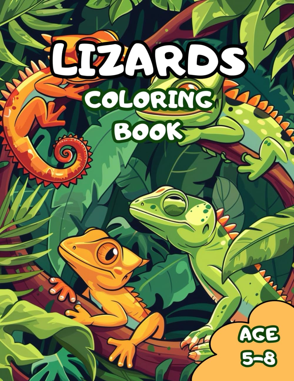 Lizards: Coloring Book