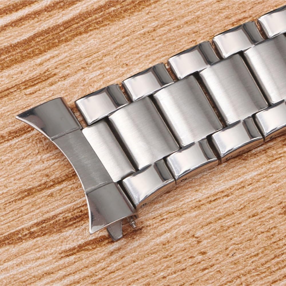 paski do zegarków zakrzywiony pasek końcowy 22mm pasek ze stali nierdzewnej metalowa bransoletka mężczyźni kobiety uniwersalne akcesoria do opasek na nadgarstek