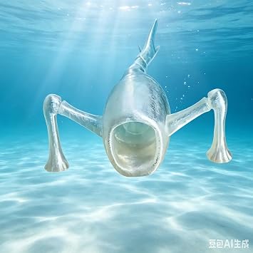 3D Printed Sea Monster Toy, Trevor Henderson Mythical Ocean Predator Model, Highly Detailed Collector Art Piece for Horror Fans, Unique Deep Sea Creature Sculpture (e)