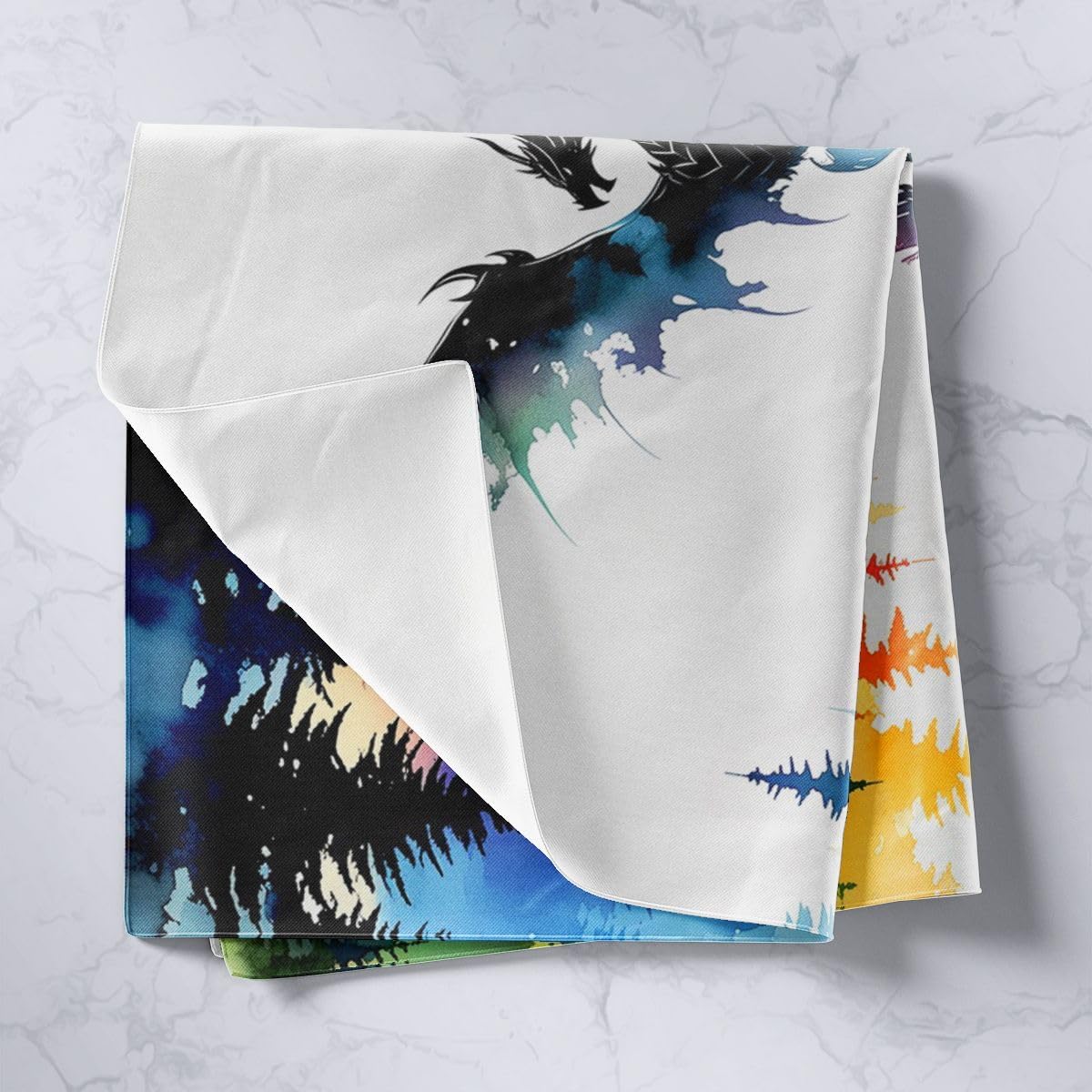 jejeloiu Fantasy Animal Tapestry Medium 59"x59" Flying Dragon Wall Hanging Blanket Ancient Wildlife Wall Art for Living Room Bedroom Decoration Mount Forest image 2