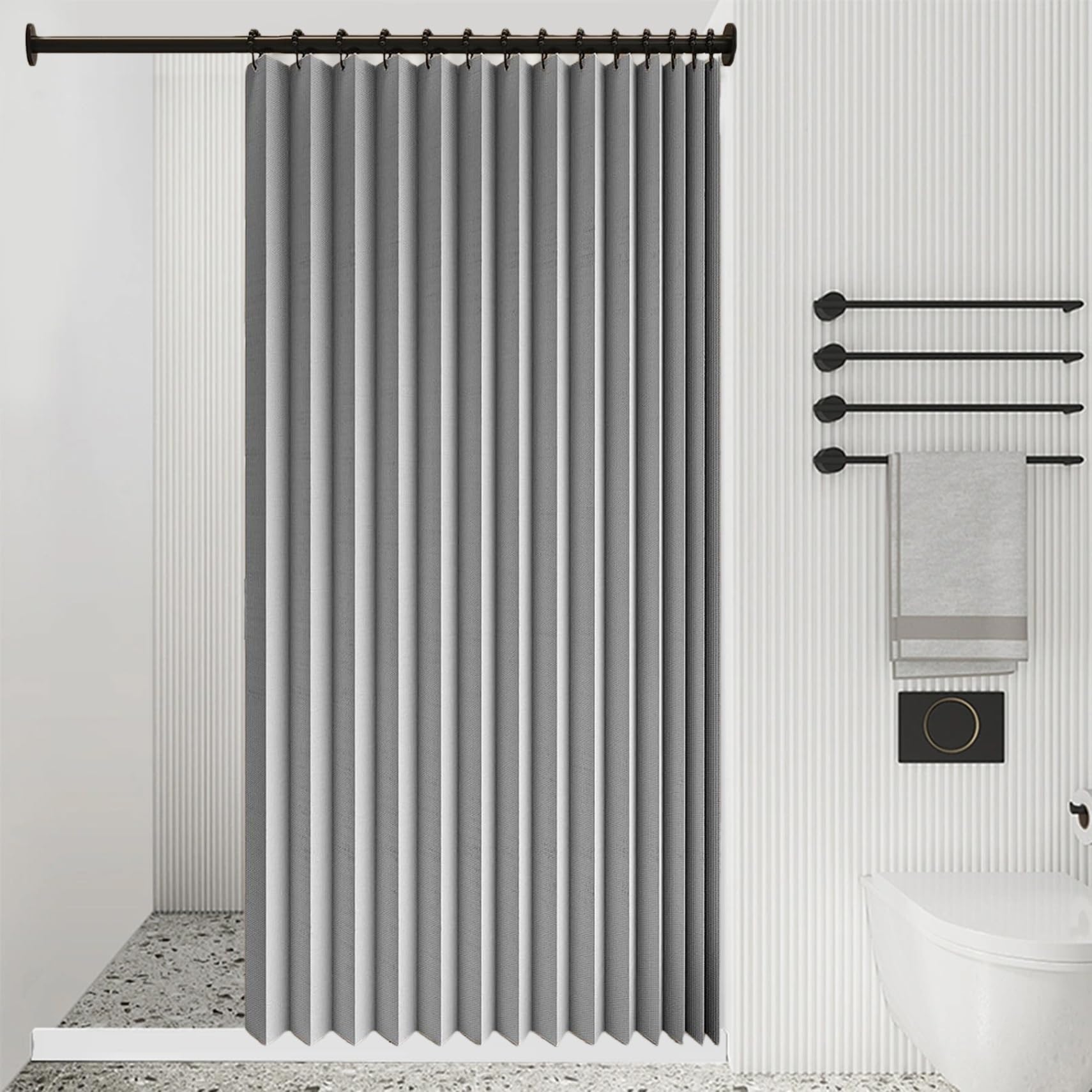 Rideau anti froid pour porte rideau thermique magnétique occultant gris 116x167