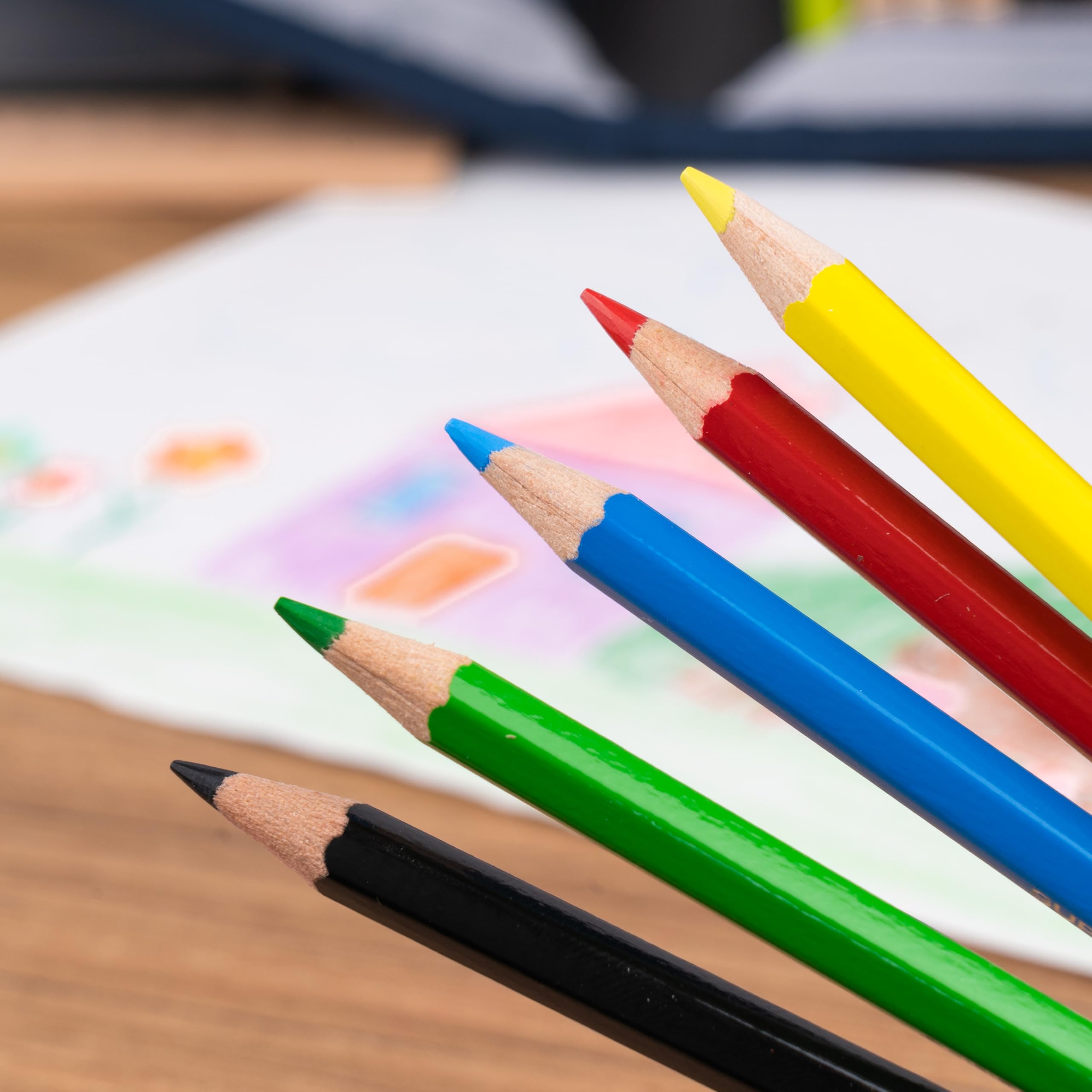 JOLLY Supersticks Smart-Pack - Confezione da 24 matite colorate, per bambini, resistente alla rottura, colori vivaci, per la scuola, doppio e triplo, per penne, pittura, disegno, materiale scolastico