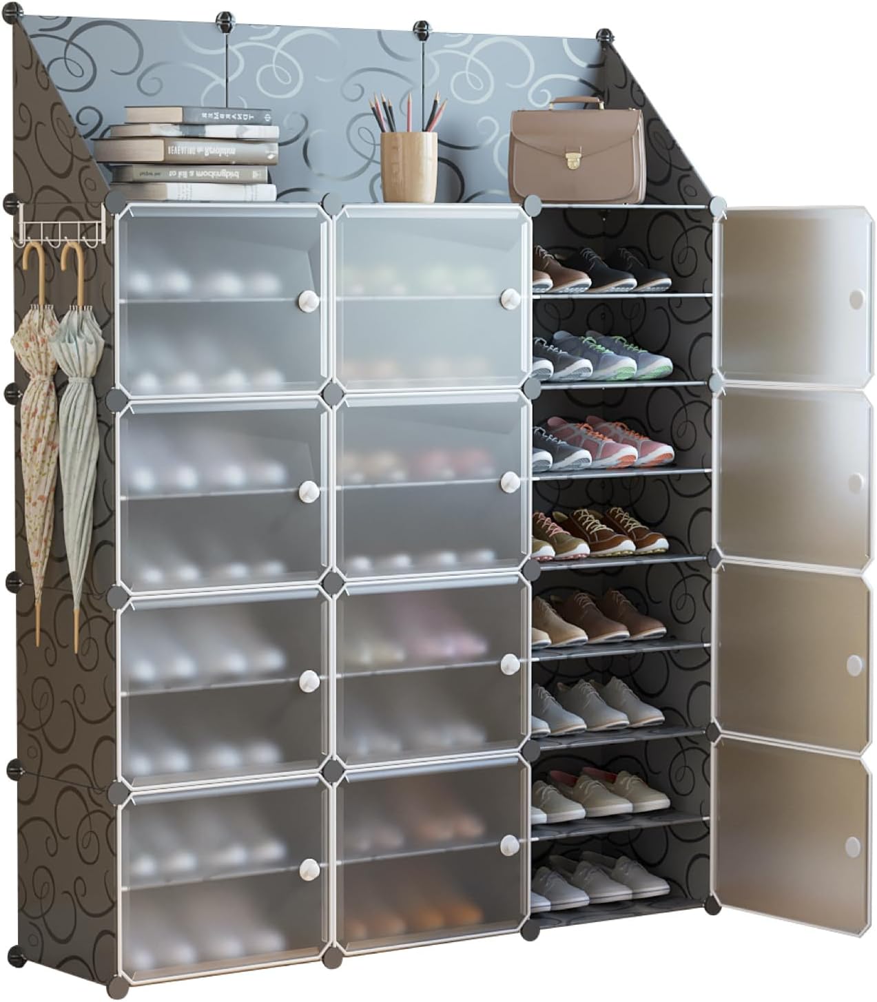 BREEZEE Zapatera con Cubierta y 8 Niveles hasta 48 Pares con Puerta