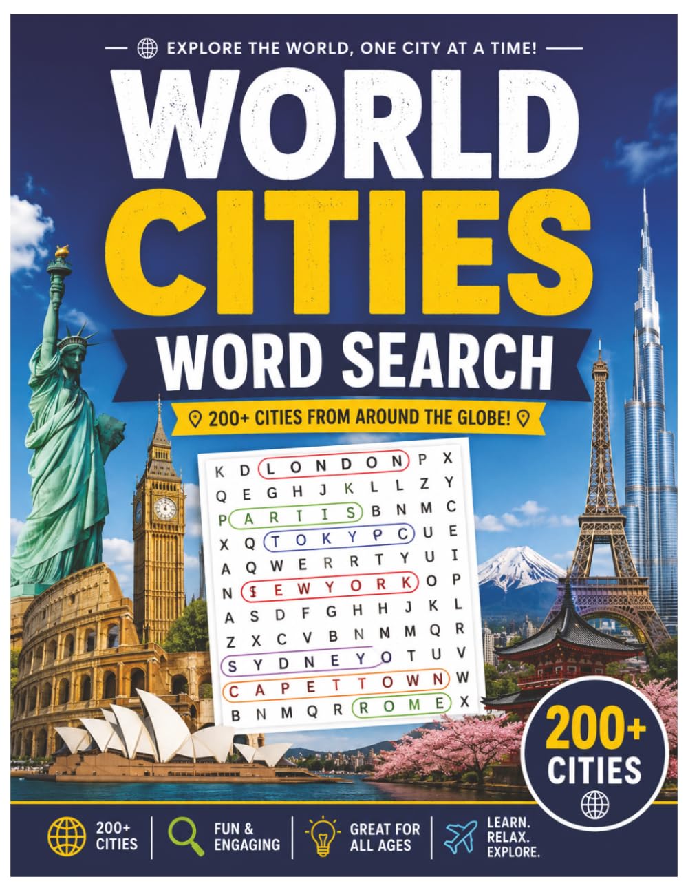 World Cities Word Search: 200+ Cities from around the Globe
