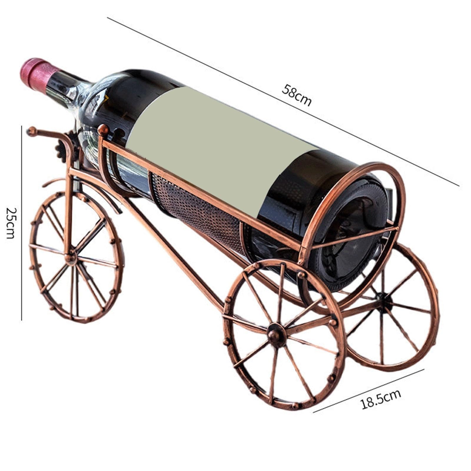 Uchwyt na wino Stojak na wino z kutego żelaza w stylu vintage, trójkołowy Kuchnia