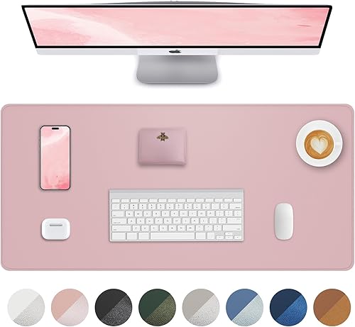 Miniatura 62 de Tapete protector para escritorio y mouse, antideslizante, de piel sintética, tapete impermeable de escritura para laptop, para oficina y hogar