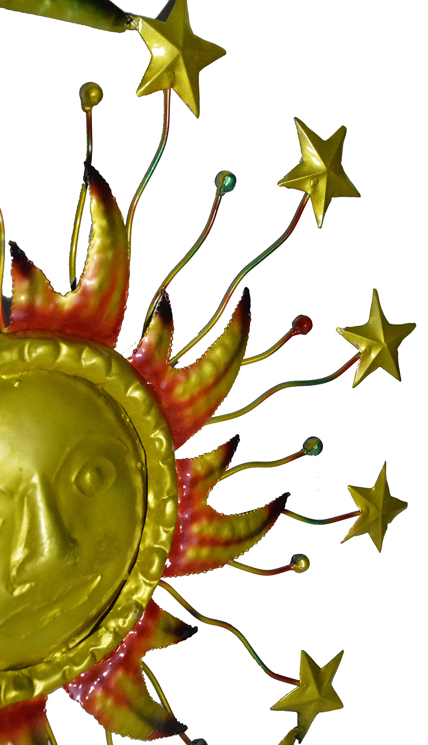 Large Metal Sun Face Star Moon Beads Wall Art Plaque Home Decor
