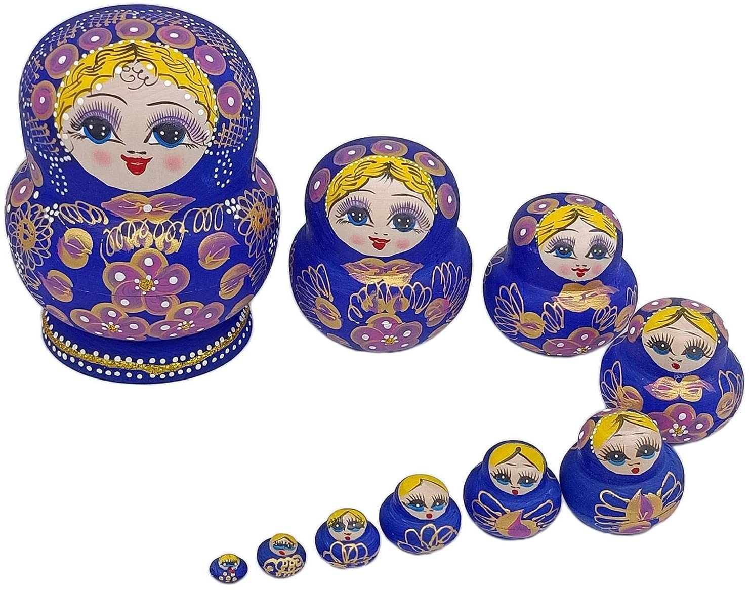 Matrioszka 10 Sztuk Gniazdowania Lalki Drewniane Gniazdowania Lalki Matrioszka Rosyjskie Lalki Babushka Matrioszki