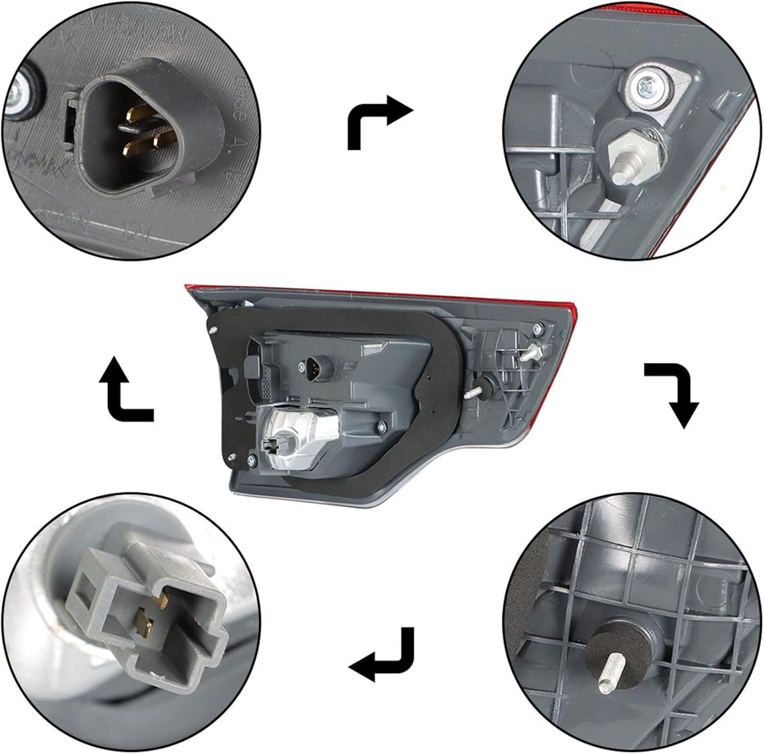 1-Pack RH Tail Light Assembly Replacement for Highlander 2017-2019 Inner Passenger Side