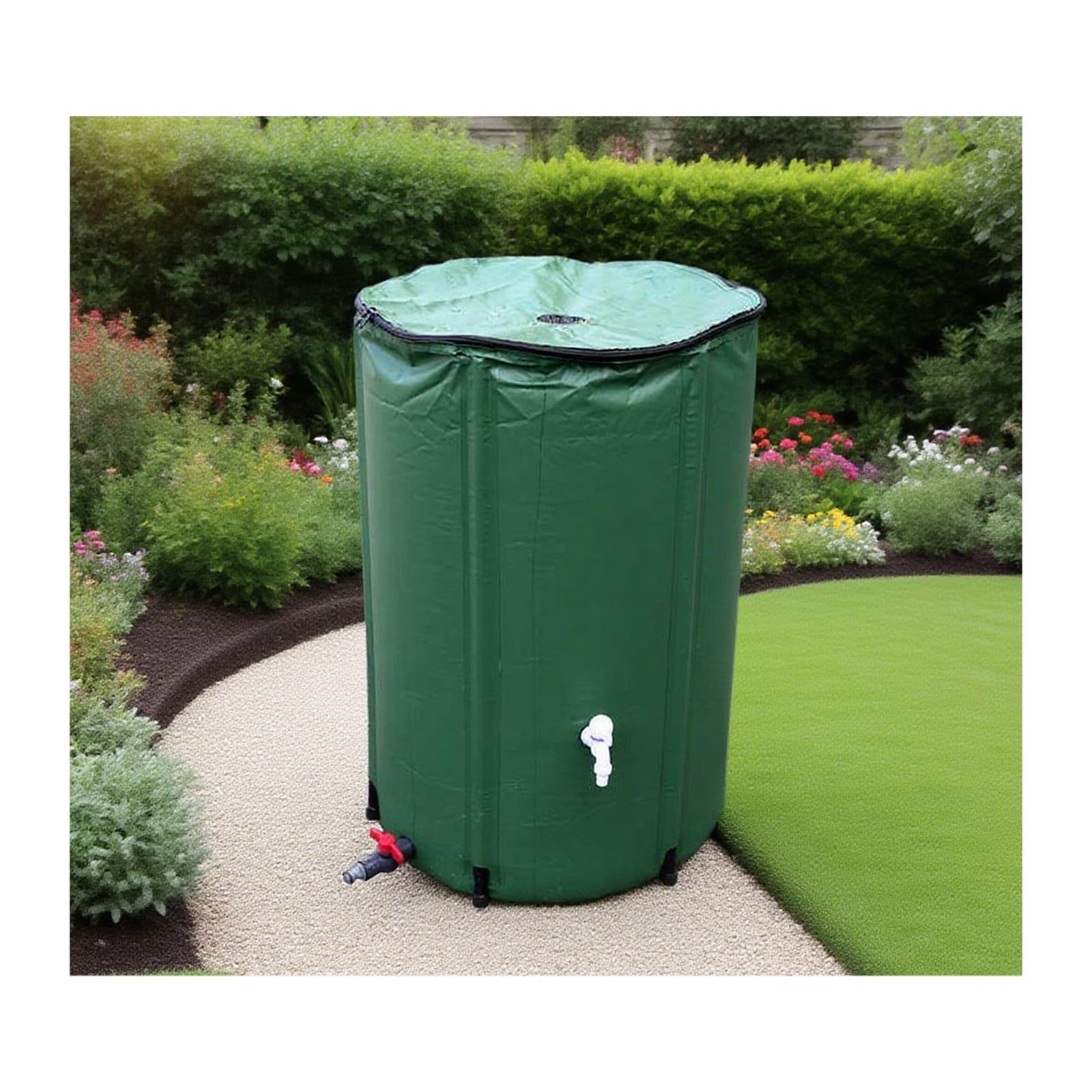 Nviusdsj White Rainwater Barrels, Thickened Fabric, Mesh Filtration, Stable And Durable Structure, Suitable For Multiple Scenarios(200L)