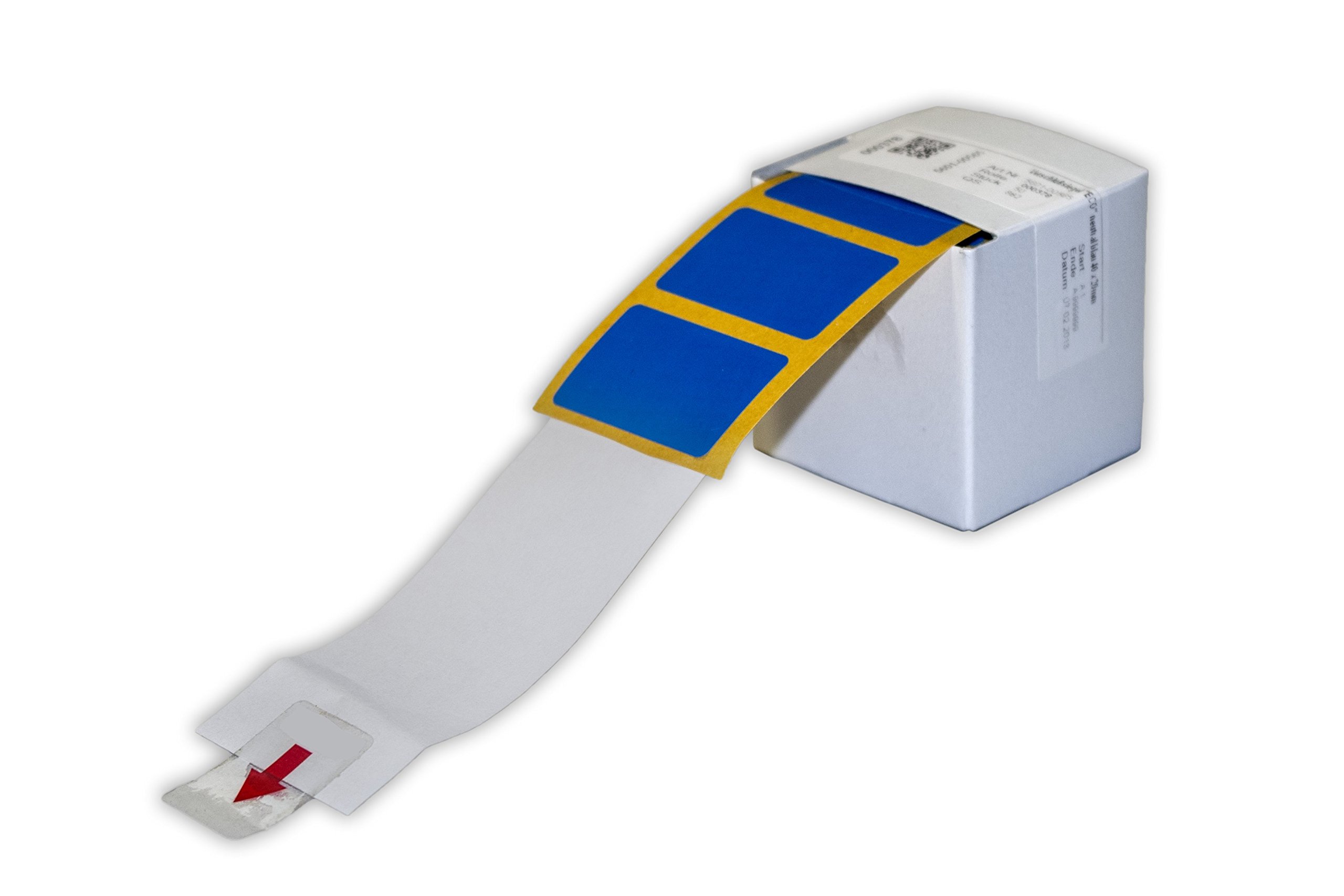 haggiy Siegel-Etiketten - Sicherheitsetikett 40 x 20 mm zum Nachweis von Manipulationsversuchen, 50 Stück in Spendebox (Blau)