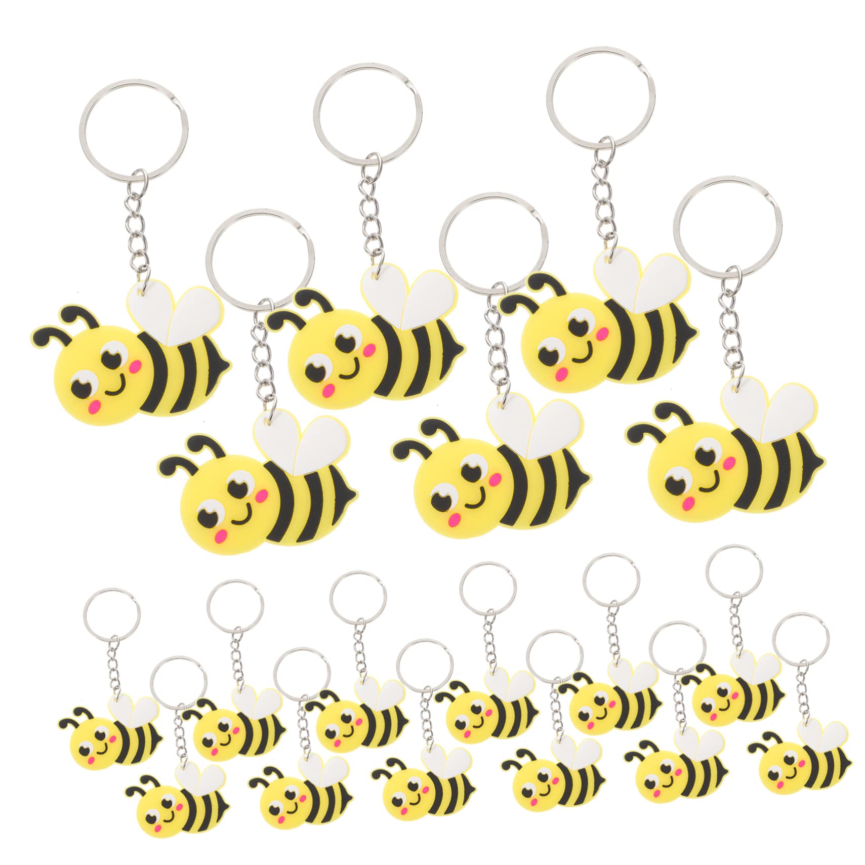 72piezas Llaveros De Abeja De Cartoon Adorables Accesorios Creativos Para Bolsos Decoración De Llaves y Pequeños