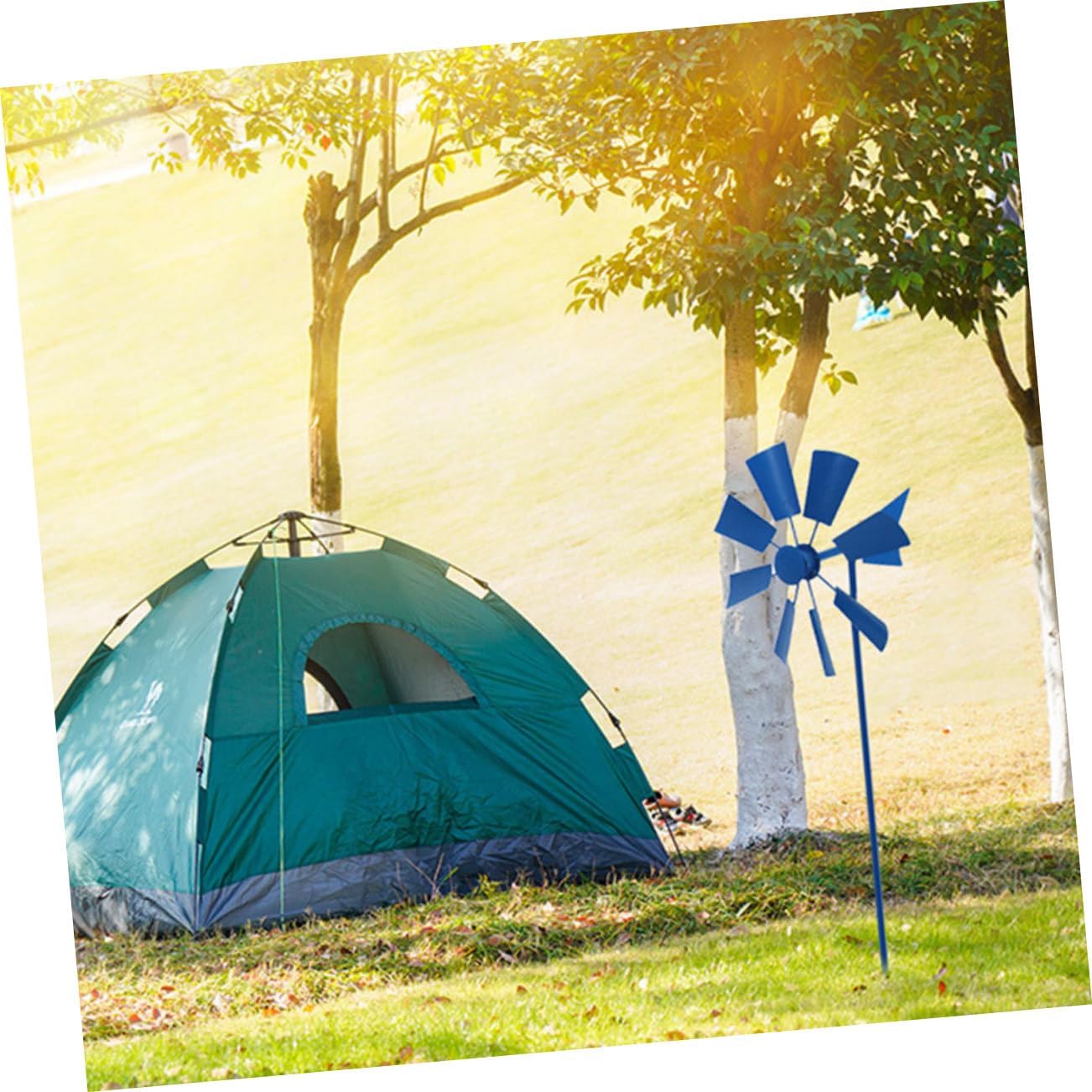 3Pcs Outdoor Metal Windmill Spinner Decor for Garden Courtyard Patio Kinetic Pinwheel Lawn Ornament Ground Stake Colorful Garden Decoration