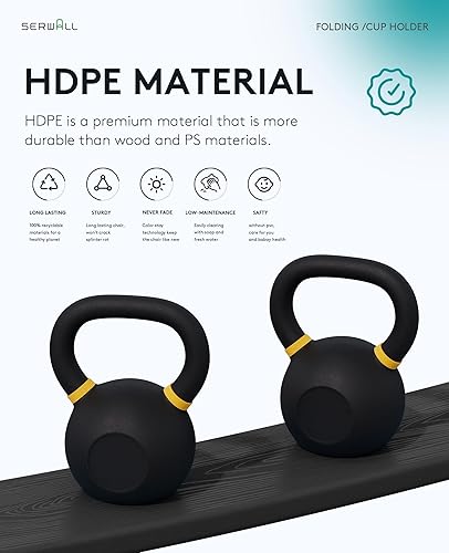 Miniatura 10 de SERWALL - Silla Adirondack plegable con portavasos doble, de polietileno de alta densidad, color negro